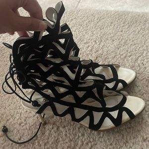 Sophia Webster Mila Suede Cutout Peep-Toe